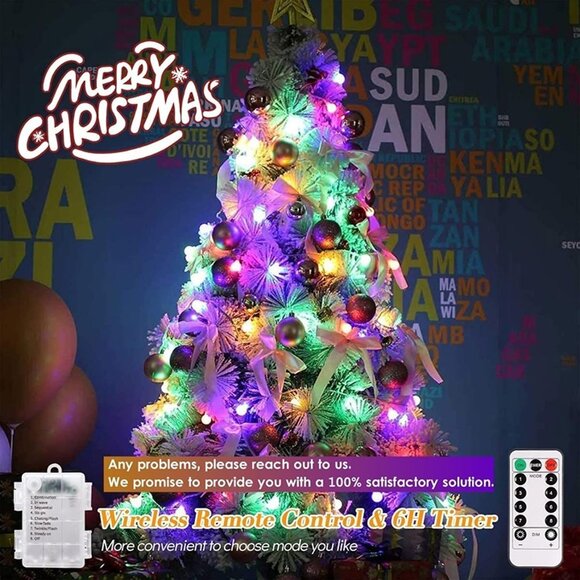 NEW Battery Operated Christmas Lights 18ft 50 LED Battery Powered String Lights - Picture 4 of 7